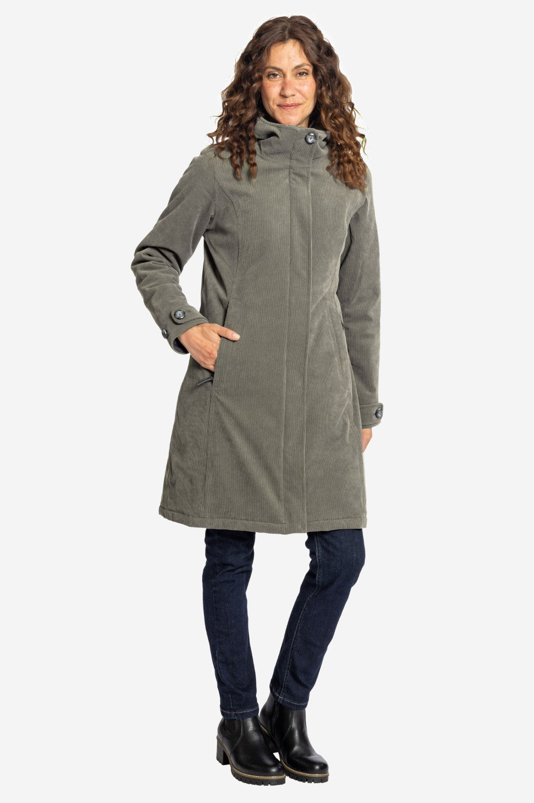 GLASGOW-Wasserdichter Cord Wintermantel für Damen-Elkline-9