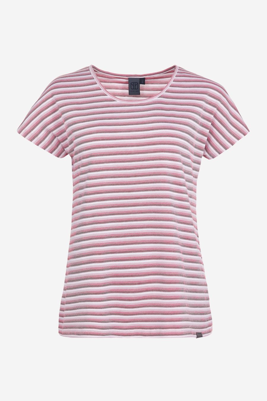 Pink-weiß gestreiftes T-Shirt mit angeschnittenen Ärmeln von Elkline