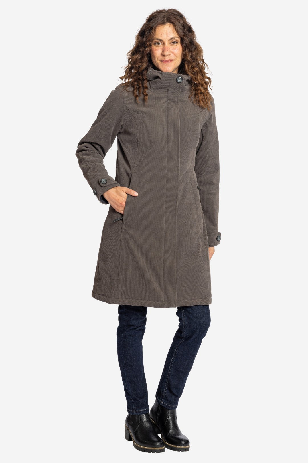 GLASGOW-Wasserdichter Cord Wintermantel für Damen-Elkline-46