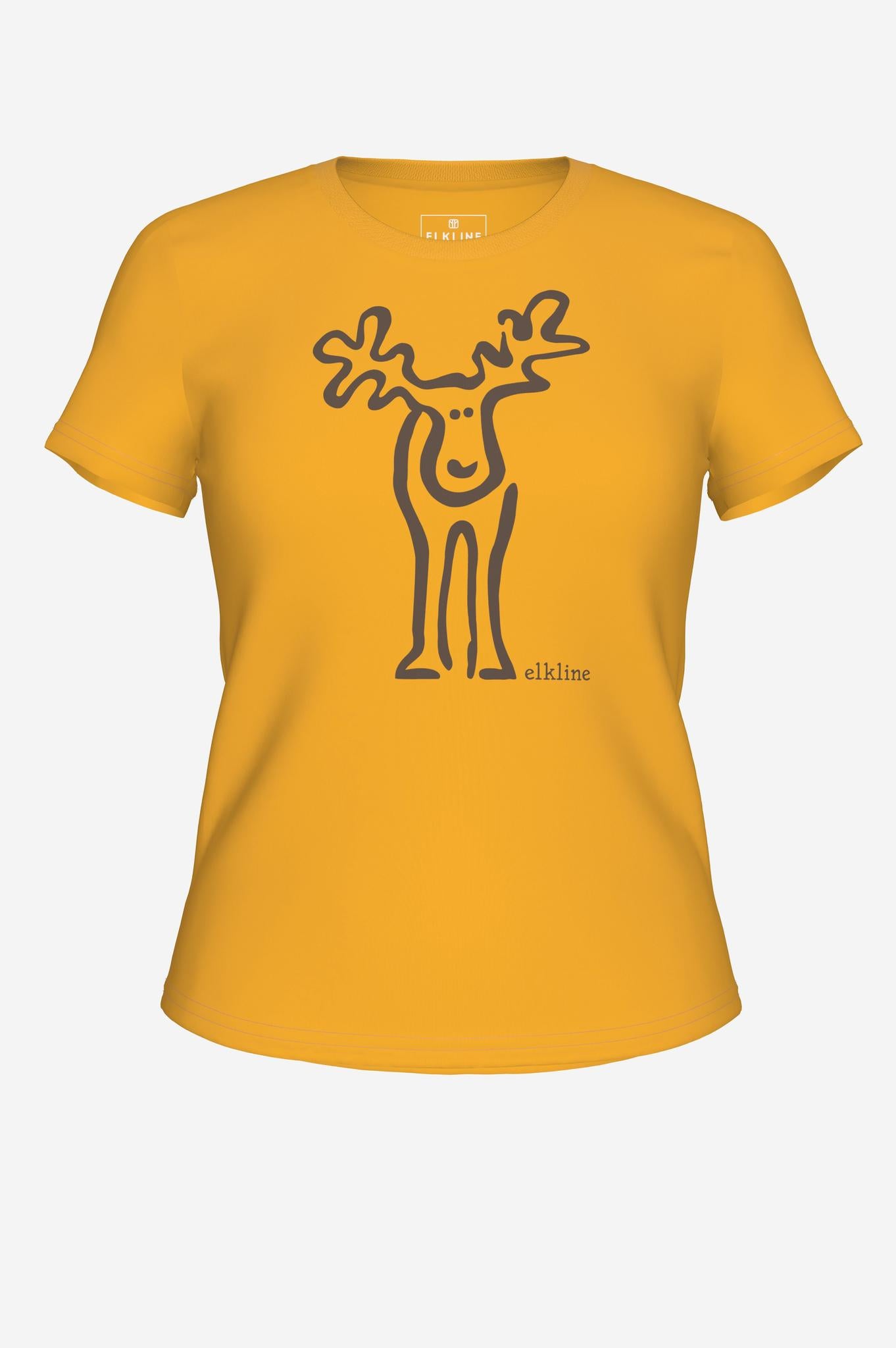 RUDOLFINE-Retro Elch T-Shirt aus reiner Bio-Baumwolle für Damen-Elkline-1