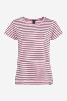 Pink-weiß gestreiftes T-Shirt mit angeschnittenen Ärmeln von Elkline