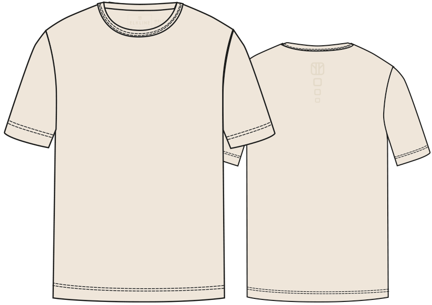 Design Zeichnung des kompostierbaren Shirts für Herren