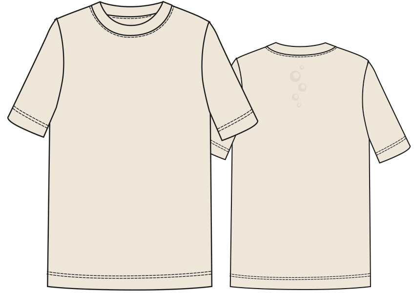 Design Zeichnung des kompostierbaren Shirts für Damen