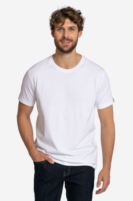 MUST HAVE Basic T-Shirt aus reiner Bio-Baumwolle für Herren white - Elkline