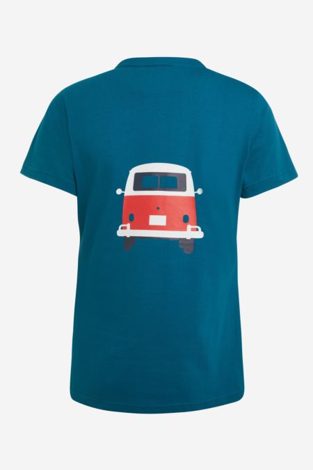 KULT Bulli T-Shirt aus reiner Bio-Baumwolle für Damen blue coral - Elkline