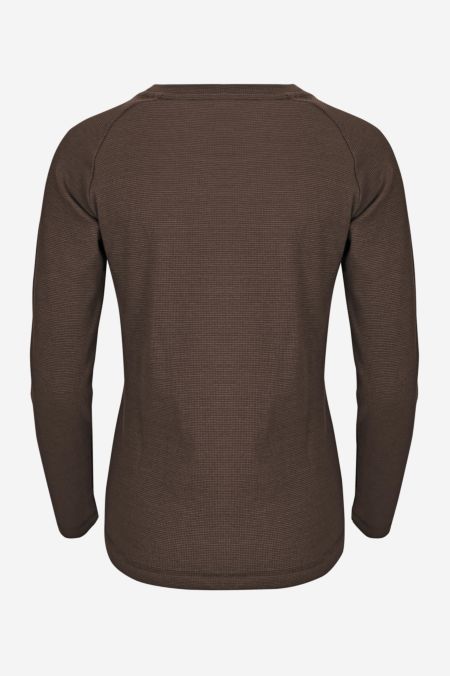 brownmelange Langarmshirt aus FREE Mix Bio-Baumwoll FEEL - Elkline Damen für