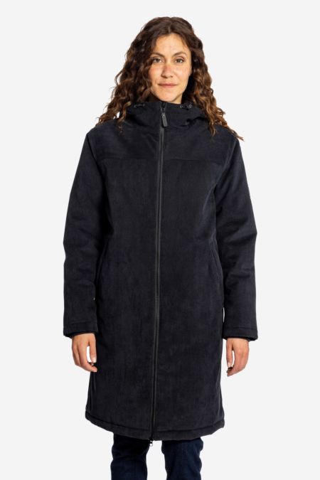 DUBLIN Wasserdichter Cord Wintermantel für Damen anthra - black - Elkline