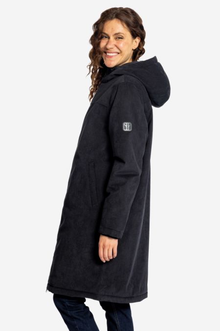 DUBLIN Wasserdichter Cord Wintermantel für Damen anthra - black - Elkline
