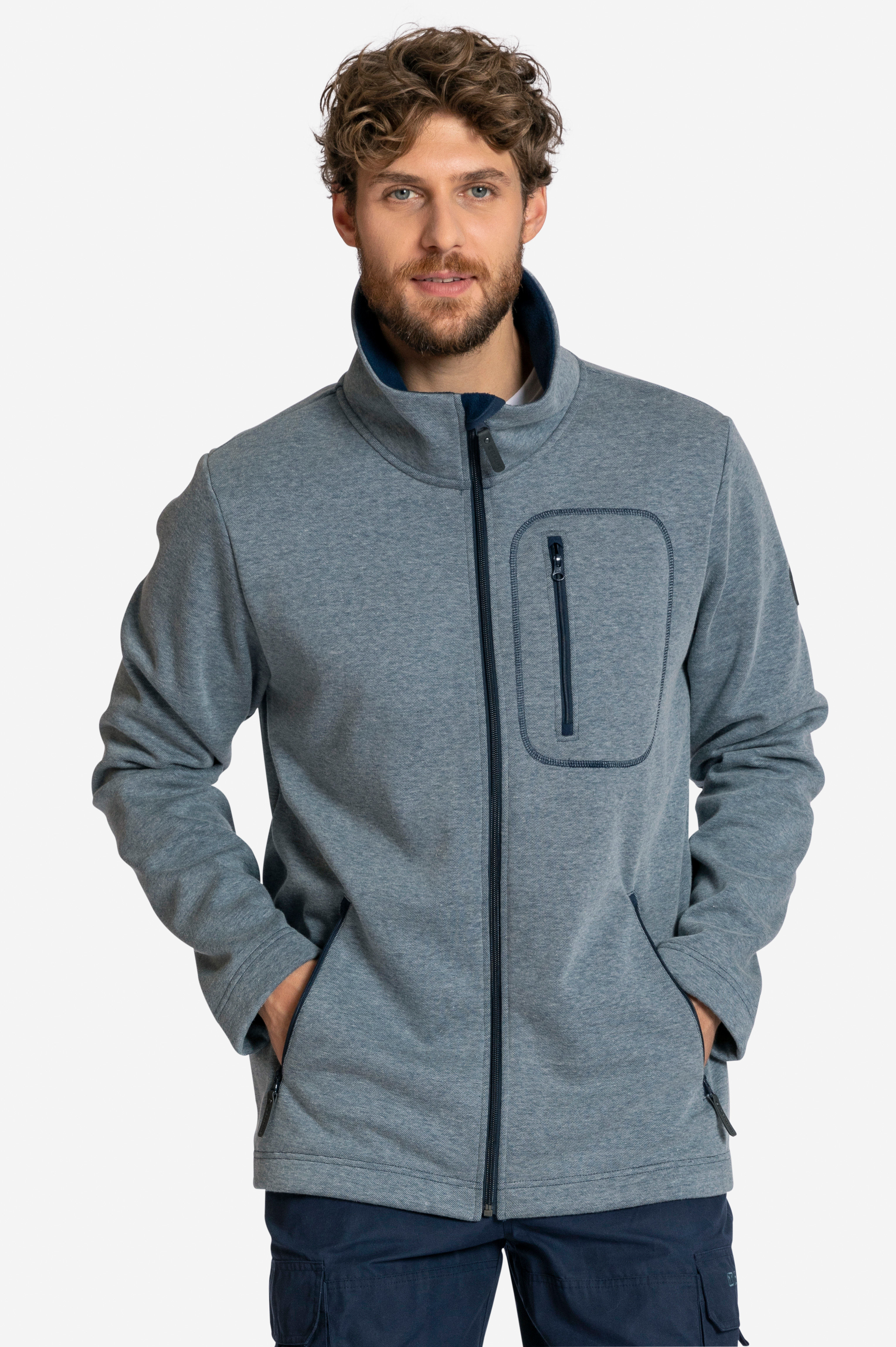 STRAIGHT ON Fleecejacke für Herren bluemelange - Elkline