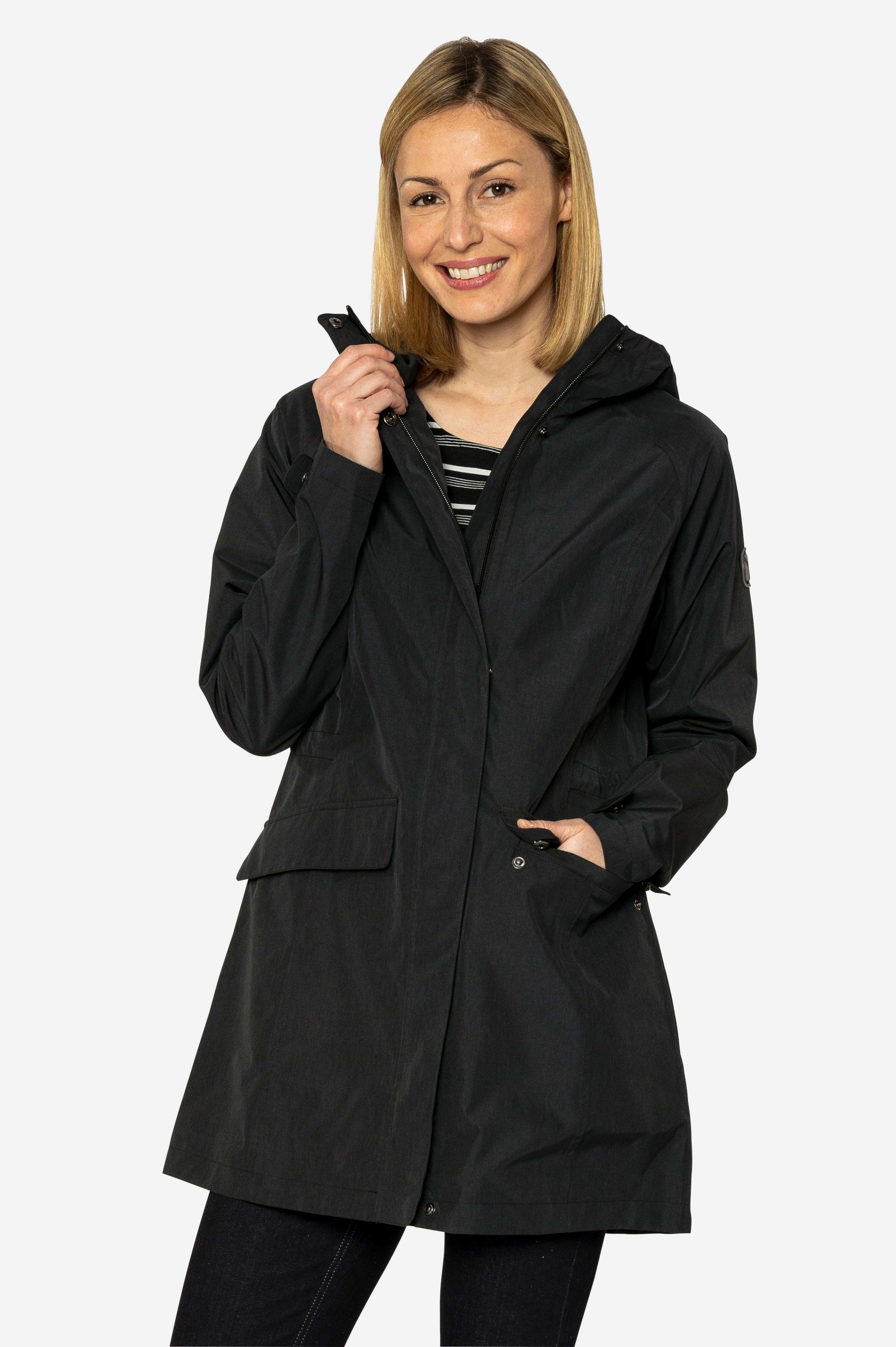 SHELTER Wasserdichter Sympatex® Regenmantel für Damen anthra - Elkline