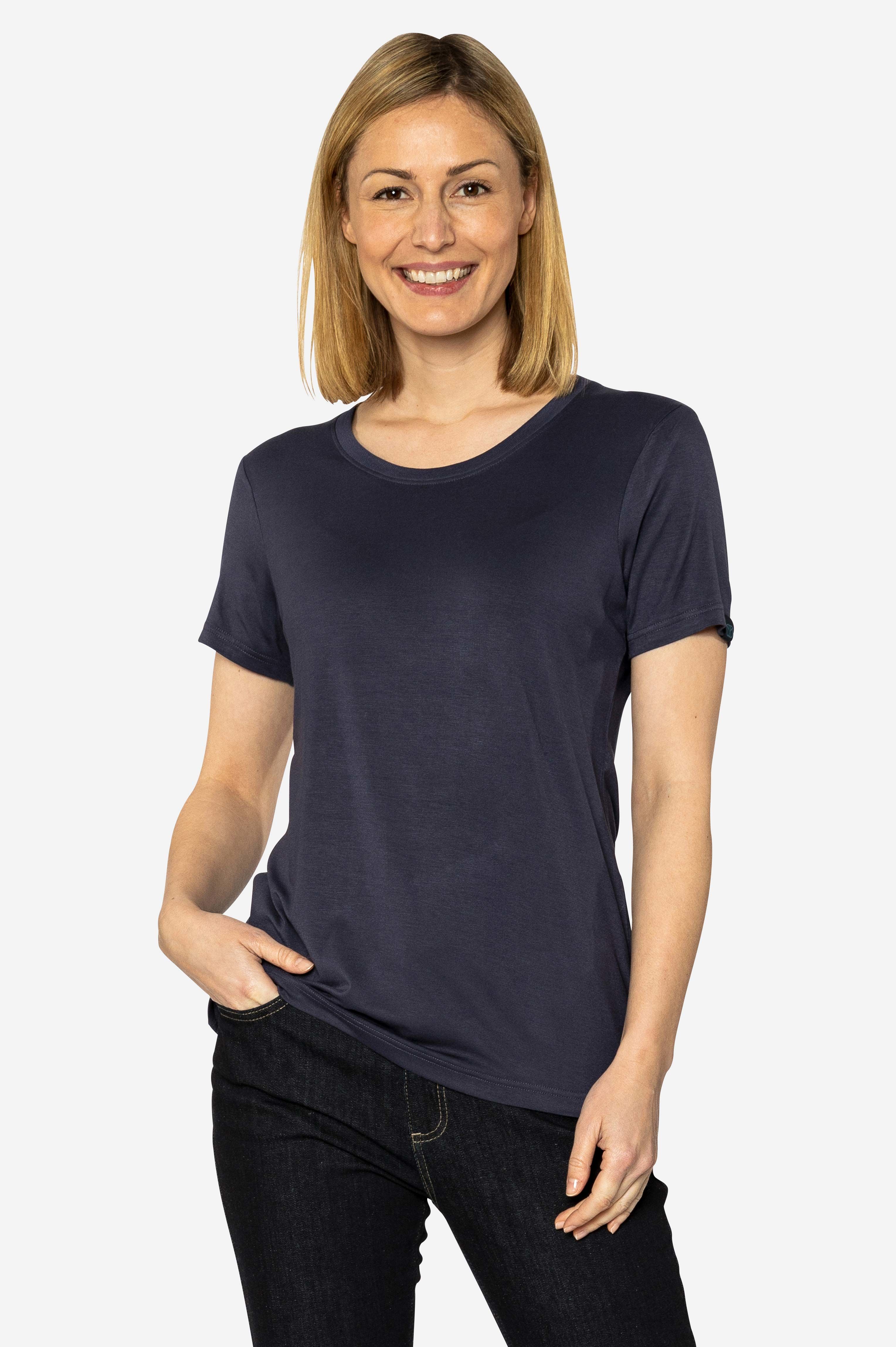 BAMBI T-Shirt aus Bambus Viskose Mix für Damen darkblue - goblinblue -  Elkline