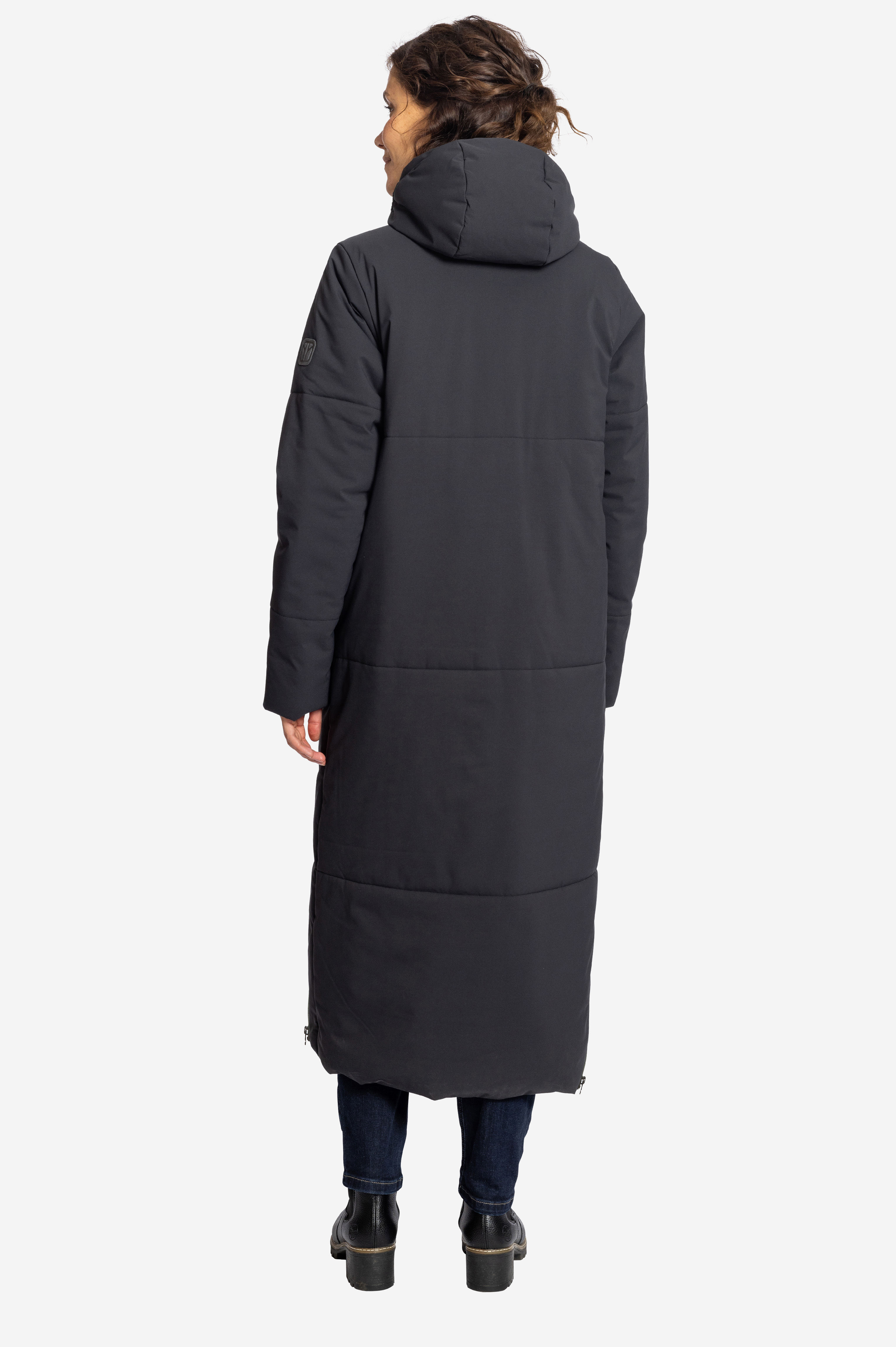 BEAUTIFUL Langer Puffer Steppmantel für Damen black Elkline
