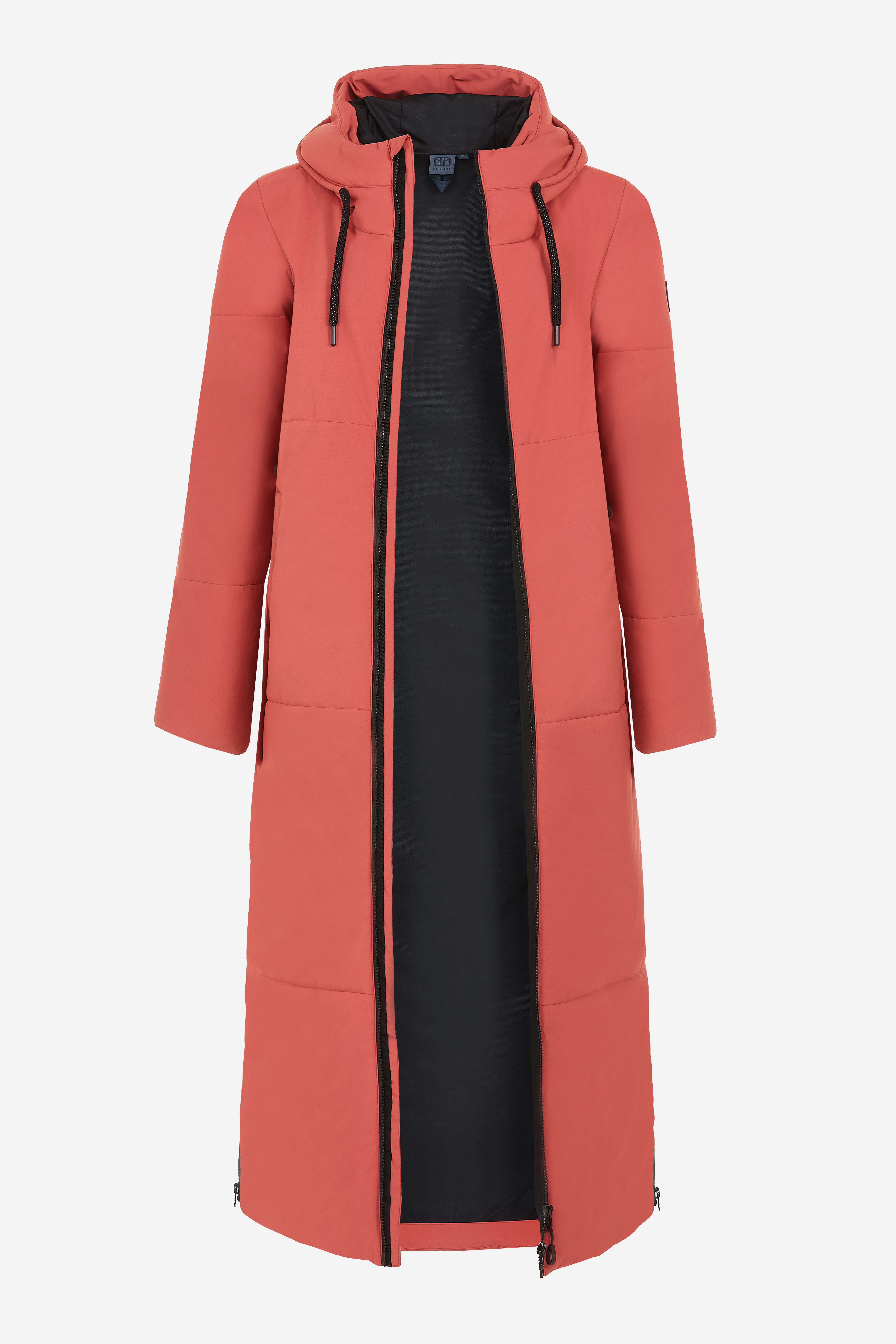 BEAUTIFUL Langer Puffer Steppmantel für Damen mineralred Elkline
